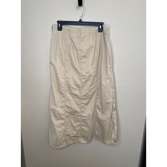 Lauren Ralph Lauren Womens Button Front Beige A-Line Midi Skirt Size 12 Cotton - Picture 3 of 7